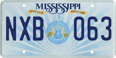MS license plate NXB063