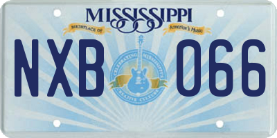 MS license plate NXB066