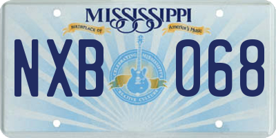 MS license plate NXB068