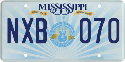 MS license plate NXB070
