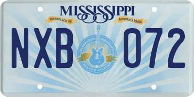MS license plate NXB072
