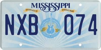 MS license plate NXB074