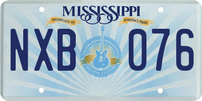 MS license plate NXB076