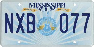 MS license plate NXB077