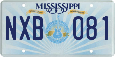 MS license plate NXB081