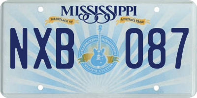 MS license plate NXB087