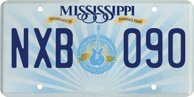 MS license plate NXB090
