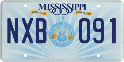 MS license plate NXB091