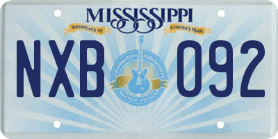MS license plate NXB092