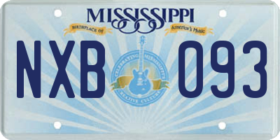 MS license plate NXB093