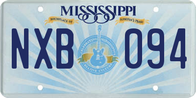 MS license plate NXB094