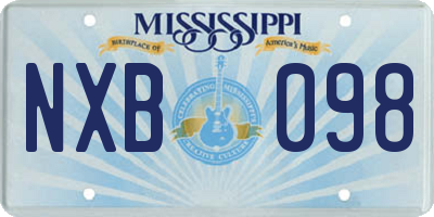 MS license plate NXB098