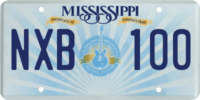 MS license plate NXB100