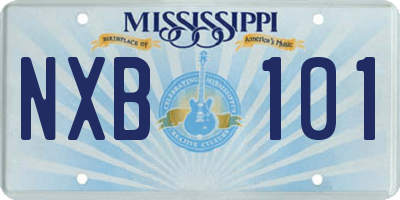 MS license plate NXB101