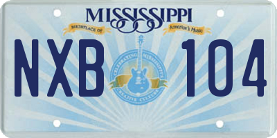 MS license plate NXB104