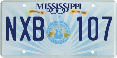 MS license plate NXB107