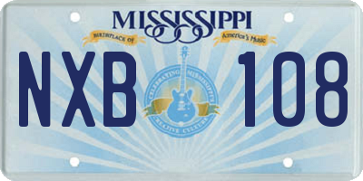 MS license plate NXB108