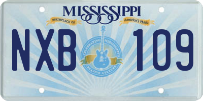 MS license plate NXB109