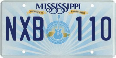 MS license plate NXB110