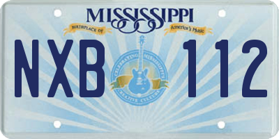 MS license plate NXB112