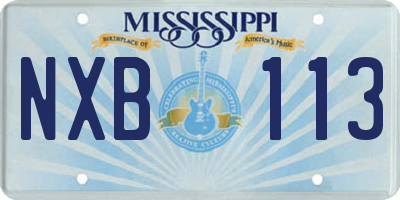 MS license plate NXB113