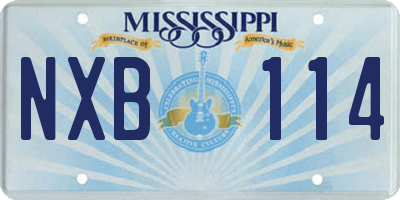 MS license plate NXB114
