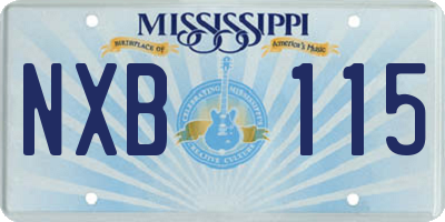 MS license plate NXB115