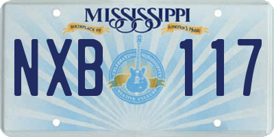 MS license plate NXB117