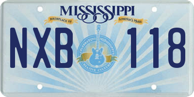 MS license plate NXB118