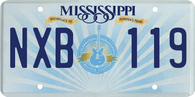 MS license plate NXB119