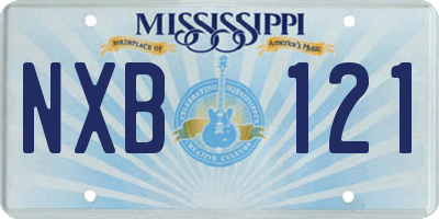 MS license plate NXB121