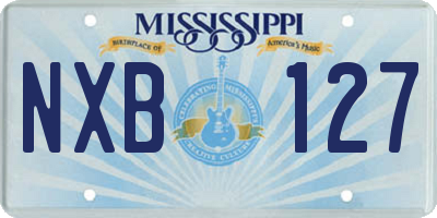 MS license plate NXB127
