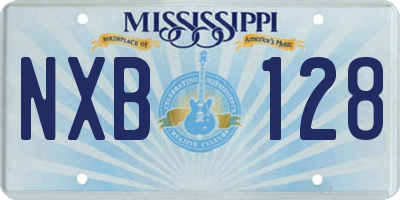 MS license plate NXB128