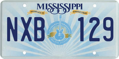 MS license plate NXB129