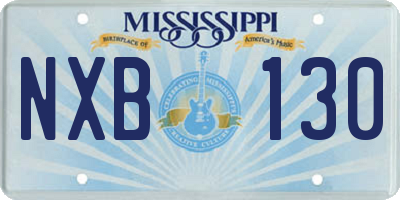 MS license plate NXB130