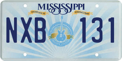 MS license plate NXB131