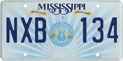 MS license plate NXB134