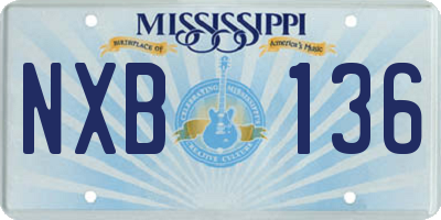 MS license plate NXB136