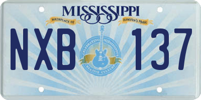 MS license plate NXB137