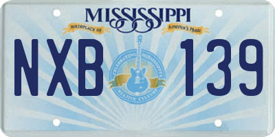 MS license plate NXB139