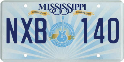 MS license plate NXB140