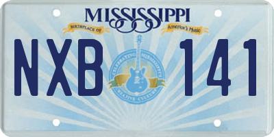 MS license plate NXB141