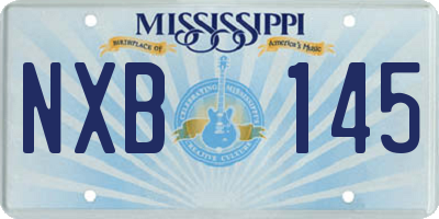 MS license plate NXB145