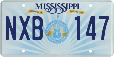 MS license plate NXB147
