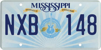 MS license plate NXB148