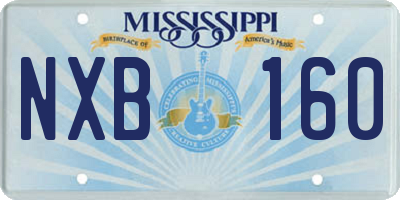 MS license plate NXB160