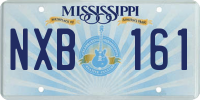 MS license plate NXB161