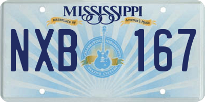 MS license plate NXB167