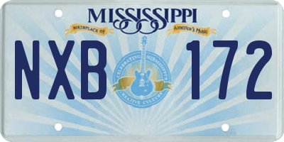 MS license plate NXB172