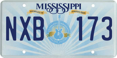 MS license plate NXB173
